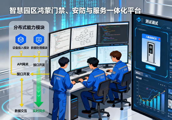 呈现智慧园区一体化平台的开发实践场景，聚焦关键技术实现路径